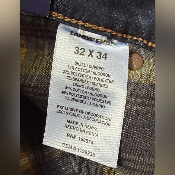 Lands' End Men's Dark Blue Jeans - Picture 6 of 6